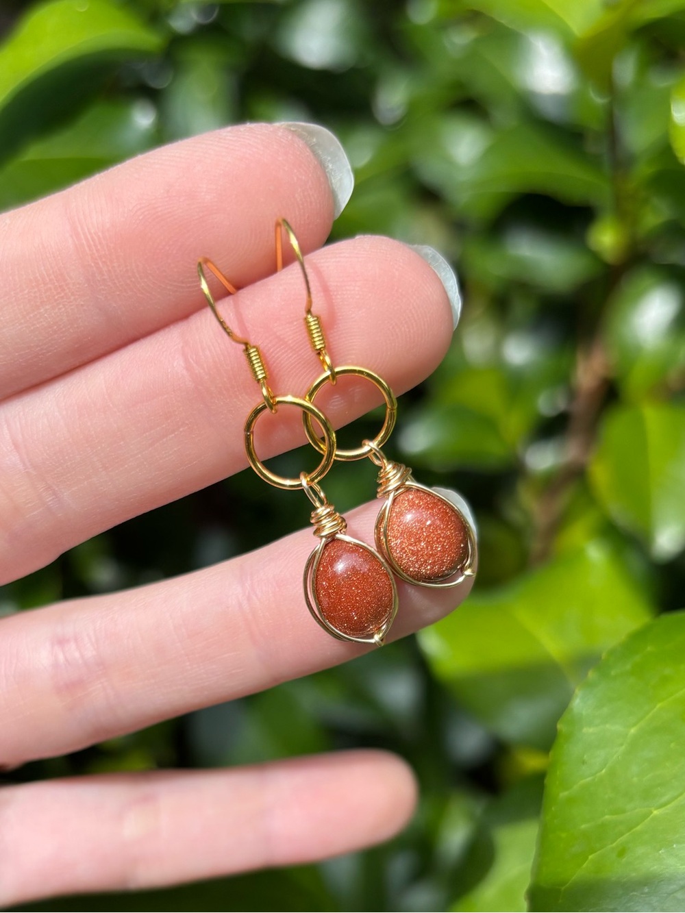 Goldstone earrings
